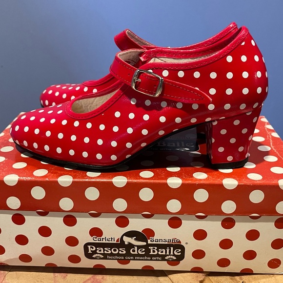 Carleti Sansano Other - Red Polka Dot Flamenco Dance Shoes 💃